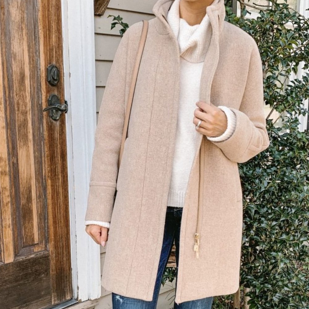 J.Crew | Nello Gori Cocoon Wool Coat in Sandstone